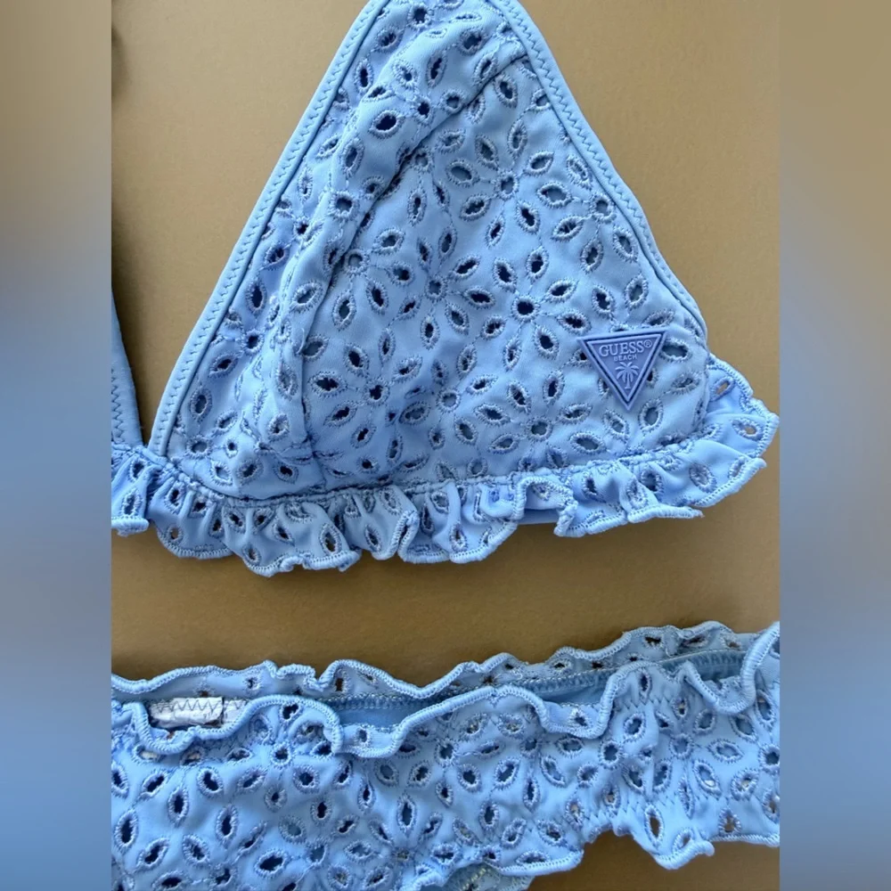 New Guess Blue Patterned Bikini Swimwear Swimsuit 2 piece Set size S